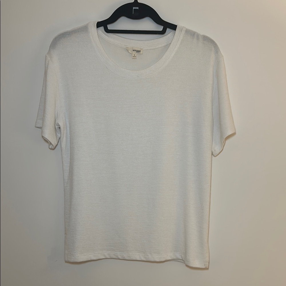 Aritzia We The Free White Short Sleeve Sweater Tee